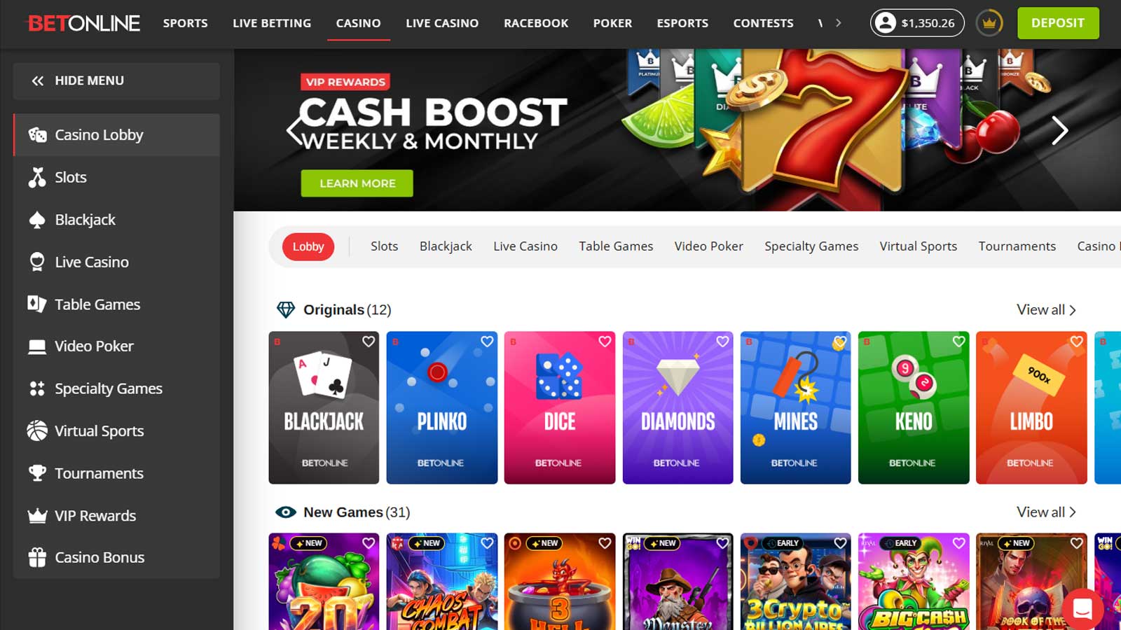 BetOnline screenshot